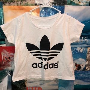 Adidas white crop top